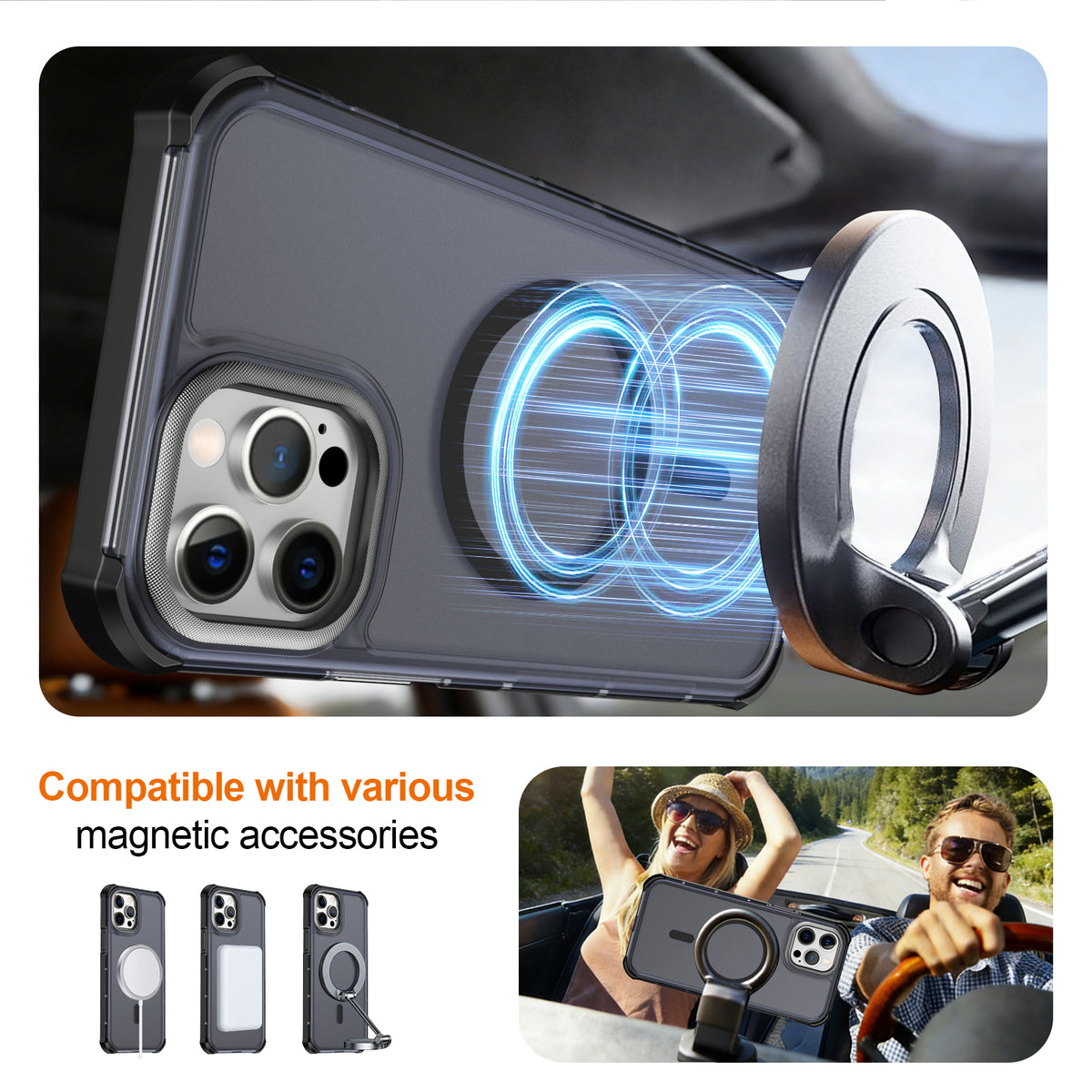 For iPhone 12 Pro Max Magnetic Case Electroplated Frame Skin-touch TPU+PC Phone Cover