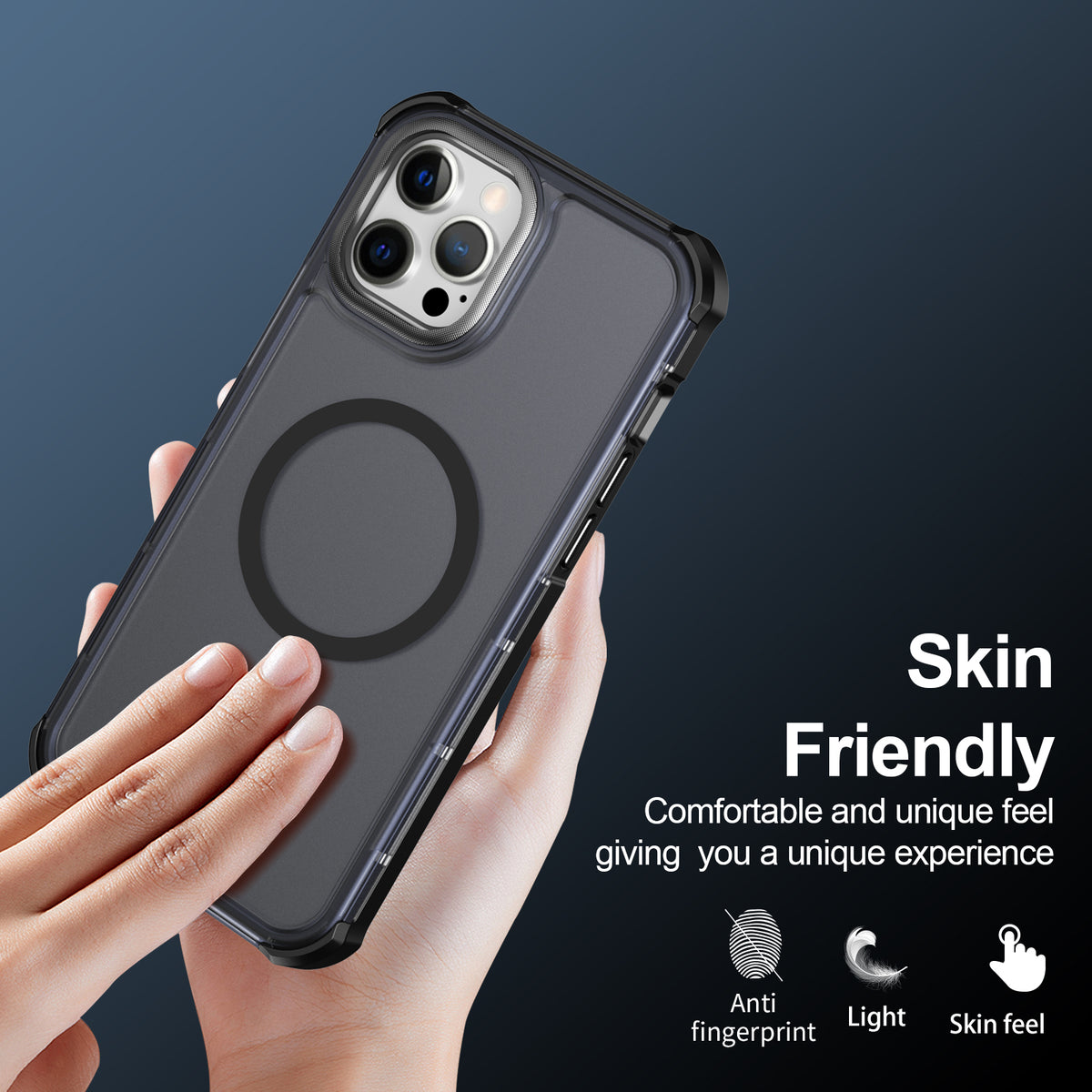 For iPhone 12 Pro Max Magnetic Case Electroplated Frame Skin-touch TPU+PC Phone Cover