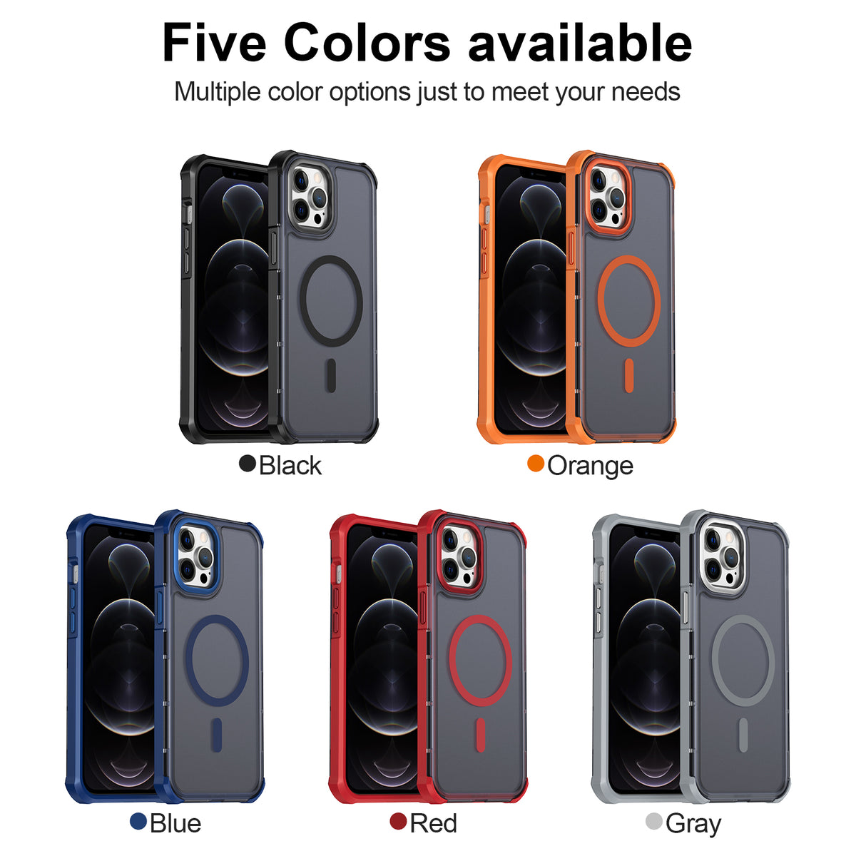 For iPhone 12 Pro Max Magnetic Case Electroplated Frame Skin-touch TPU+PC Phone Cover