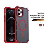 For iPhone 12 Pro Max Magnetic Case Electroplated Frame Skin-touch TPU+PC Phone Cover