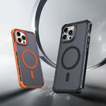 For iPhone 13 Pro Max Magnetic Case Electroplated Frame Skin-touch TPU+PC Phone Cover