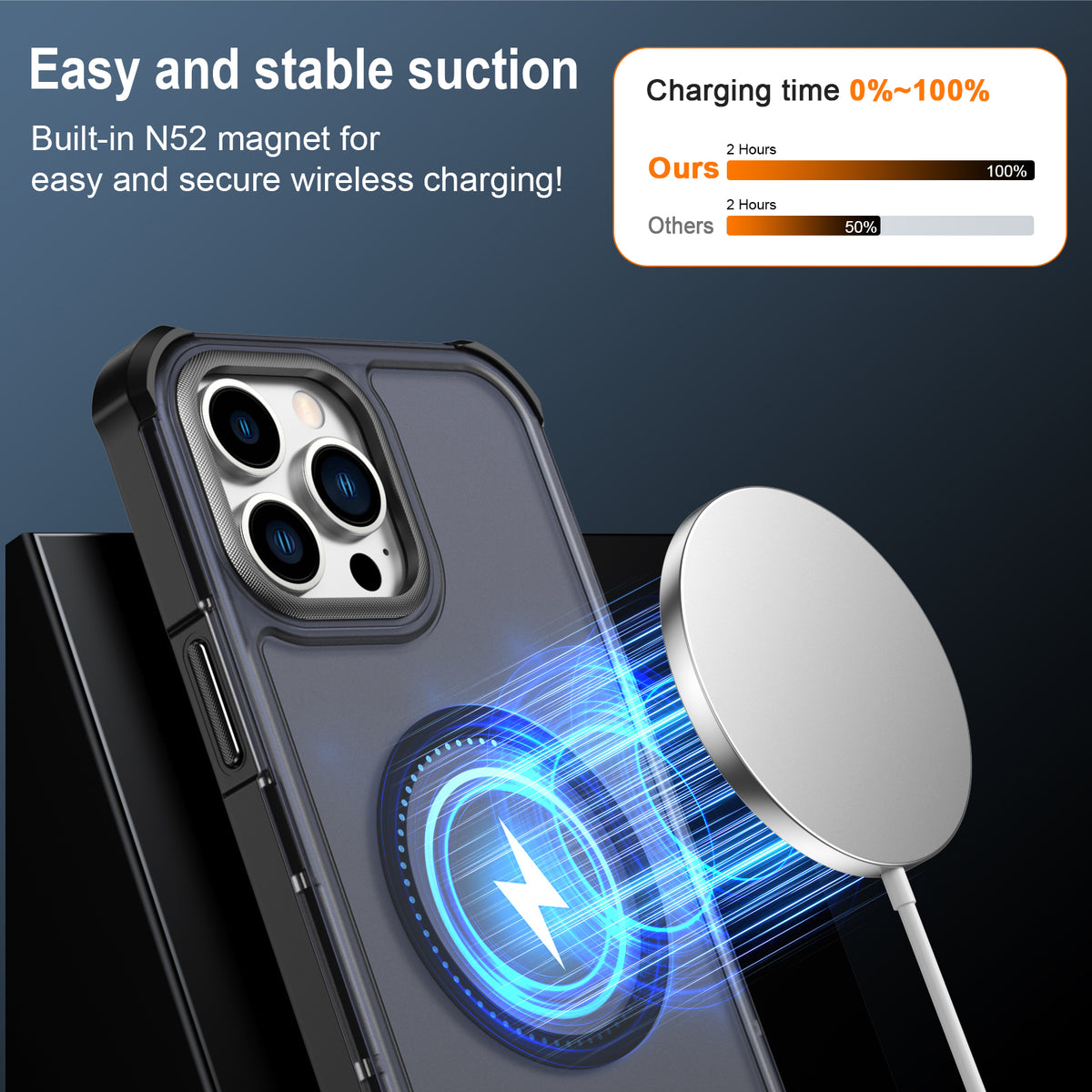 For iPhone 13 Pro Max Magnetic Case Electroplated Frame Skin-touch TPU+PC Phone Cover