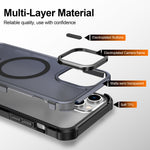 For iPhone 13 Pro Max Magnetic Case Electroplated Frame Skin-touch TPU+PC Phone Cover