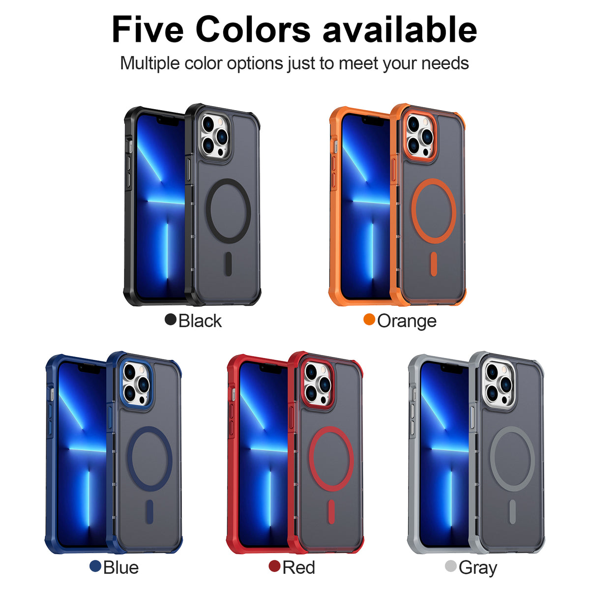 For iPhone 13 Pro Max Magnetic Case Electroplated Frame Skin-touch TPU+PC Phone Cover