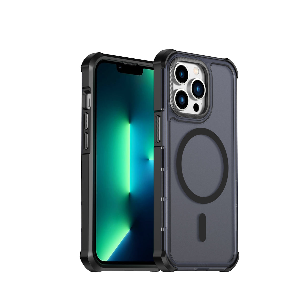 For iPhone 13 Pro Magnetic Case Electroplated Frame Skin-touch TPU+PC Phone Cover