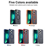 For iPhone 13 Pro Magnetic Case Electroplated Frame Skin-touch TPU+PC Phone Cover
