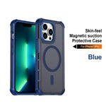 For iPhone 13 Pro Magnetic Case Electroplated Frame Skin-touch TPU+PC Phone Cover