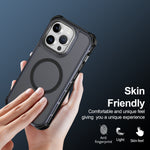 Til iPhone 14 Pro Max magnetisk etui elektrobelagt ramme hudvenligt TPU+PC telefoncover