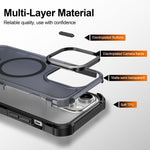 Til iPhone 14 Pro Max magnetisk etui elektrobelagt ramme hudvenligt TPU+PC telefoncover