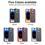 Til iPhone 14 Pro Max magnetisk etui elektrobelagt ramme hudvenligt TPU+PC telefoncover