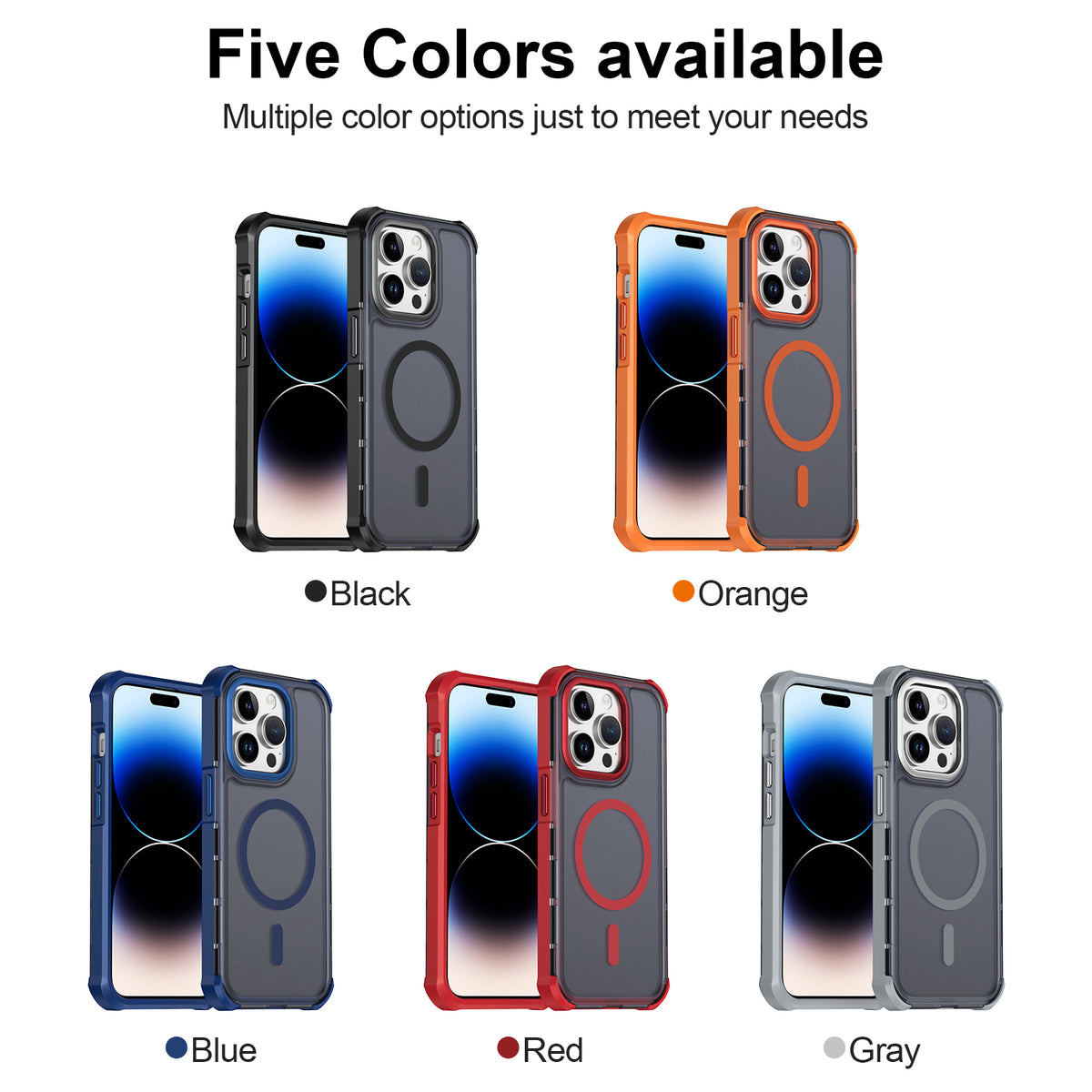 Til iPhone 14 Pro Max magnetisk etui elektrobelagt ramme hudvenligt TPU+PC telefoncover