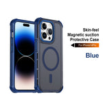 Til iPhone 14 Pro Max magnetisk etui elektrobelagt ramme hudvenligt TPU+PC telefoncover