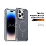 Til iPhone 14 Pro Max magnetisk etui elektrobelagt ramme hudvenligt TPU+PC telefoncover