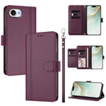 For iPhone 16e / iPhone 17e Case 9 Card Slots PU Leather Flip Wallet Phone Cover with Hand Strap