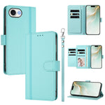 For iPhone 16e / iPhone 17e Case 9 Card Slots PU Leather Flip Wallet Phone Cover with Hand Strap