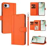 For iPhone 16e / iPhone 17e Case 9 Card Slots PU Leather Flip Wallet Phone Cover with Hand Strap