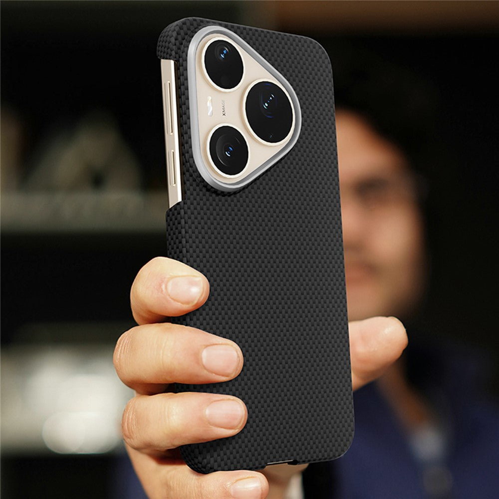 GKK For Huawei Pura 90 Pro Max Magnetic Case Metal + PC Phone Back Cover Carbon Fiber Texture