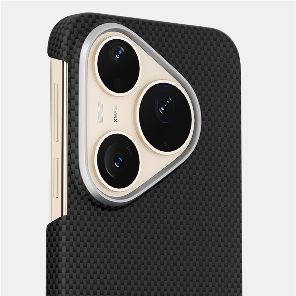 GKK For Huawei Pura 90 Pro Max Magnetic Case Metal + PC Phone Back Cover Carbon Fiber Texture