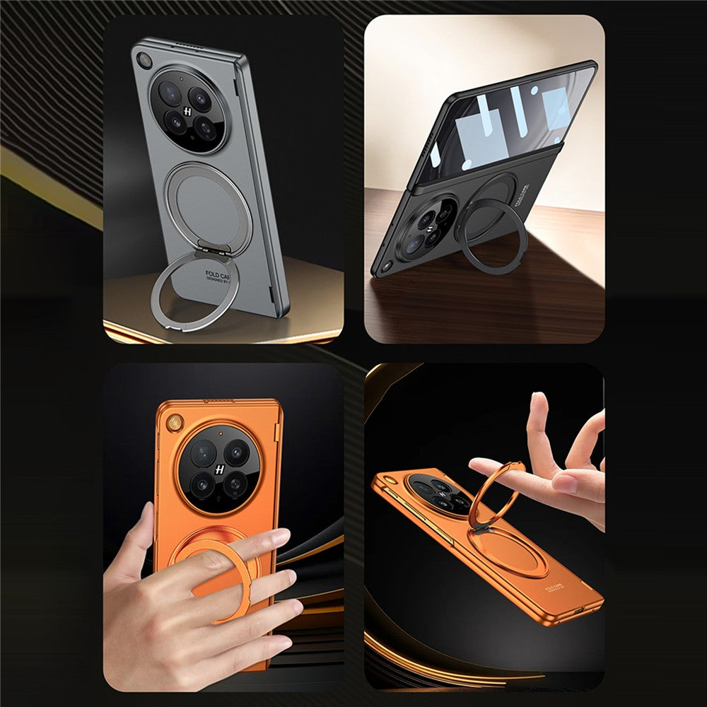 GKK For Oppo Find N6 5G Case Kickstand Magnetic Hinge Protection PC Phone Cover with HD Screen Protector