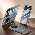 GKK For Oppo Find N6 5G Case Kickstand Magnetic Hinge Protection PC Phone Cover with HD Screen Protector