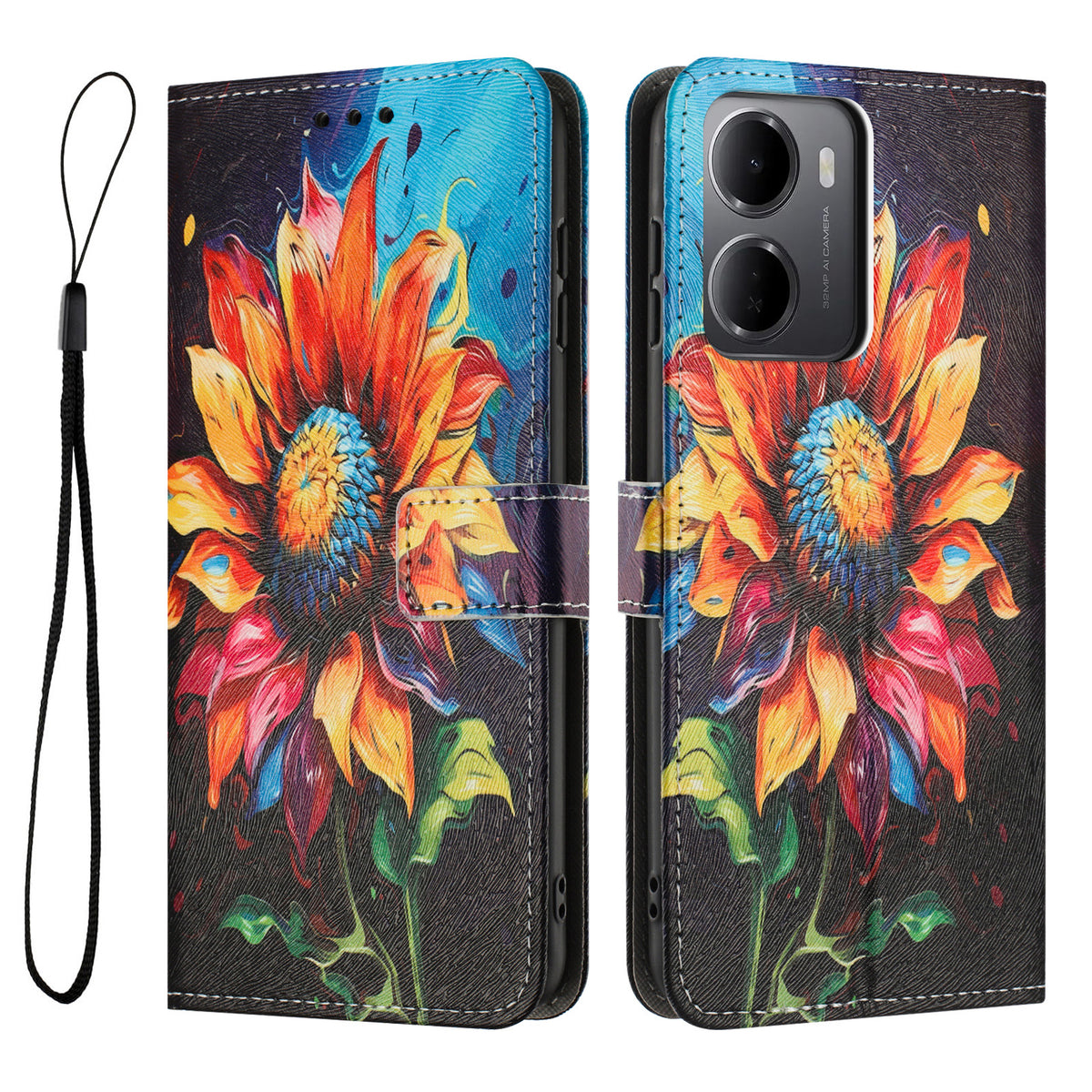 For Xiaomi Redmi 15a 5G Wallet Case Pattern Printing PU Leather Phone Cover with Lanyard