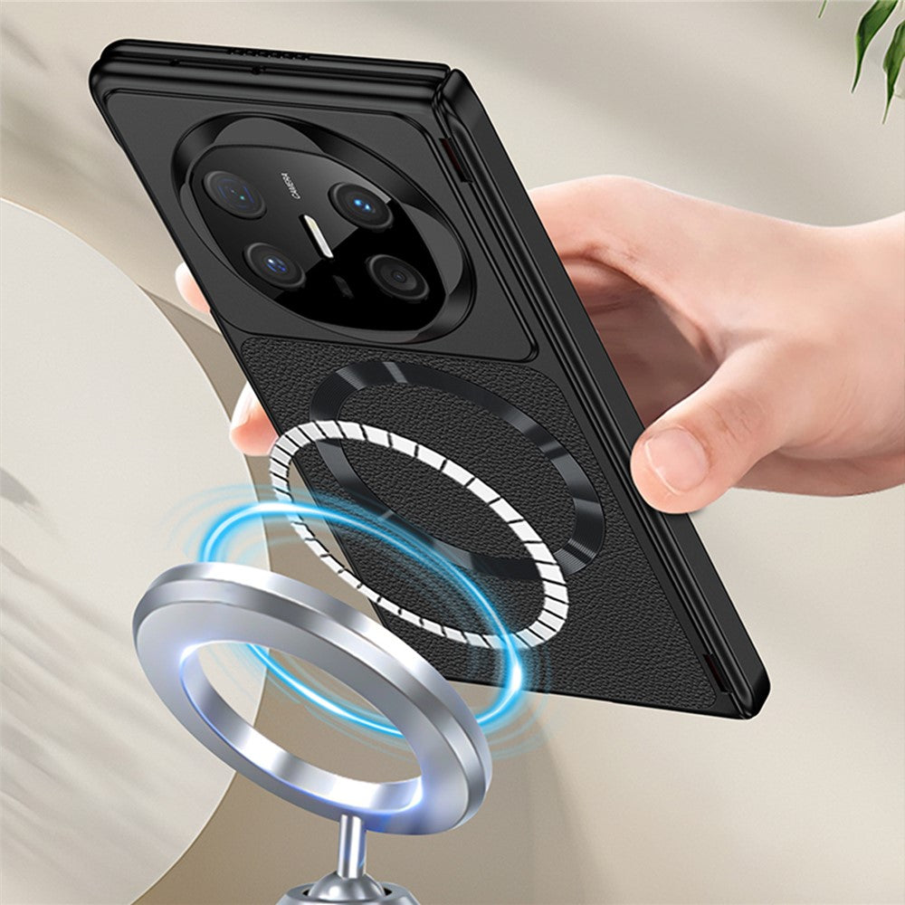 GKK For Huawei Mate X6 Magnetic Case Dual-Axis Hinge PU Leather + PC Phone Cover