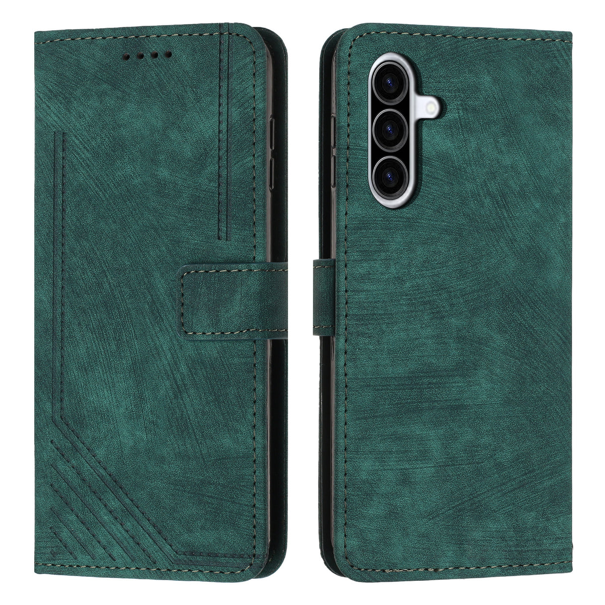 For Samsung Galaxy A27 5G Stand Case Imprinted Lines Leather Phone Cover