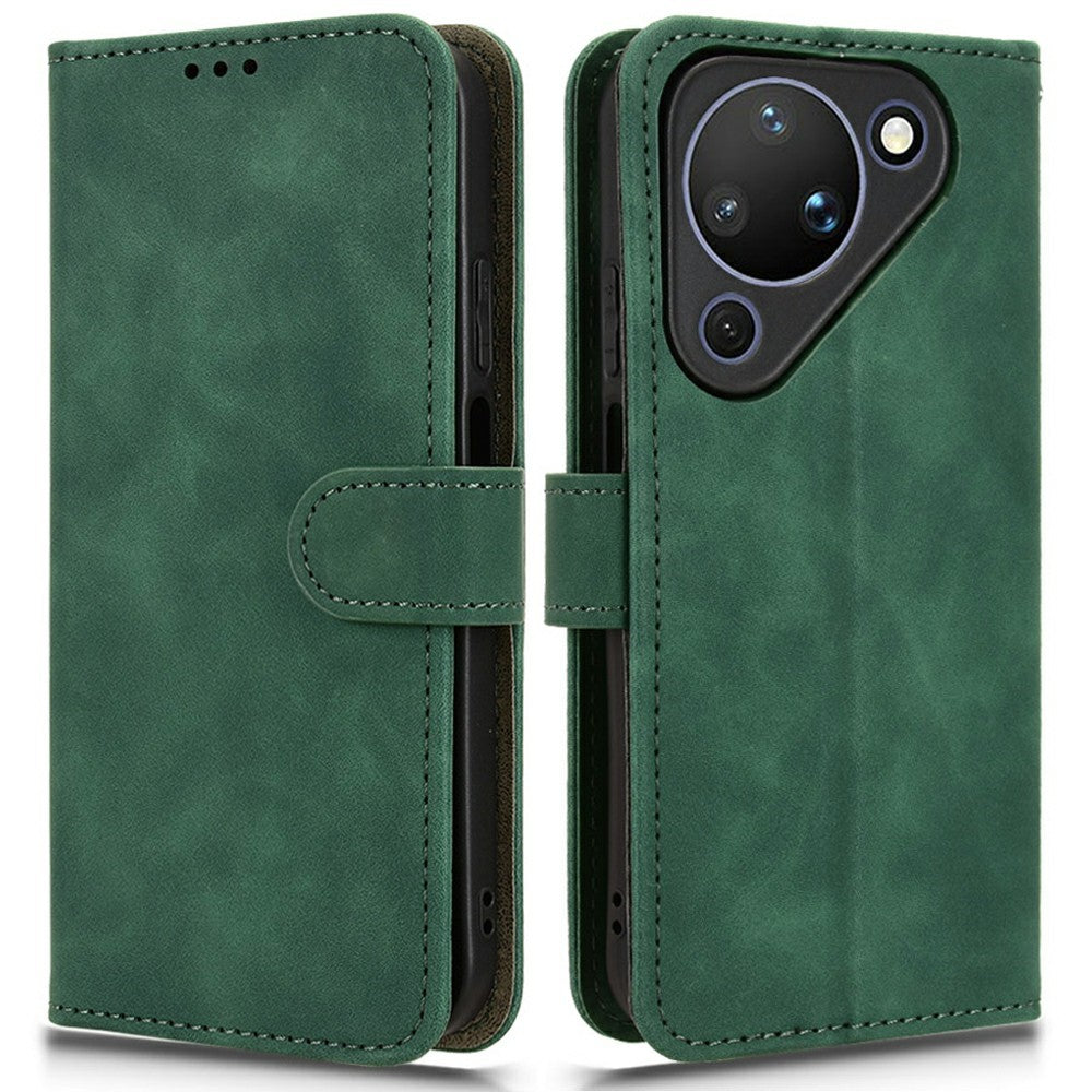 For Huawei Pura 90 Leather Case Skin Feel Anti Drop Wallet Stand Flip Phone Cover