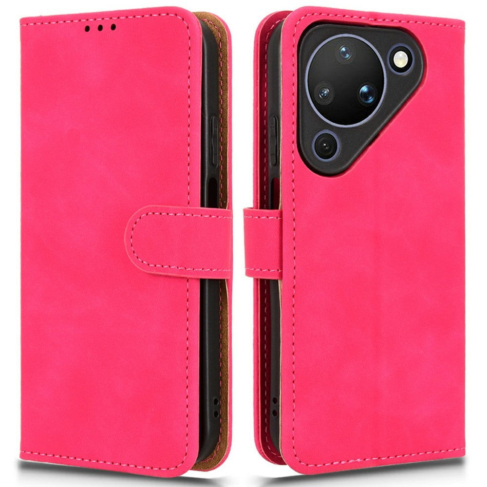 For Huawei Pura 90 Leather Case Skin Feel Anti Drop Wallet Stand Flip Phone Cover