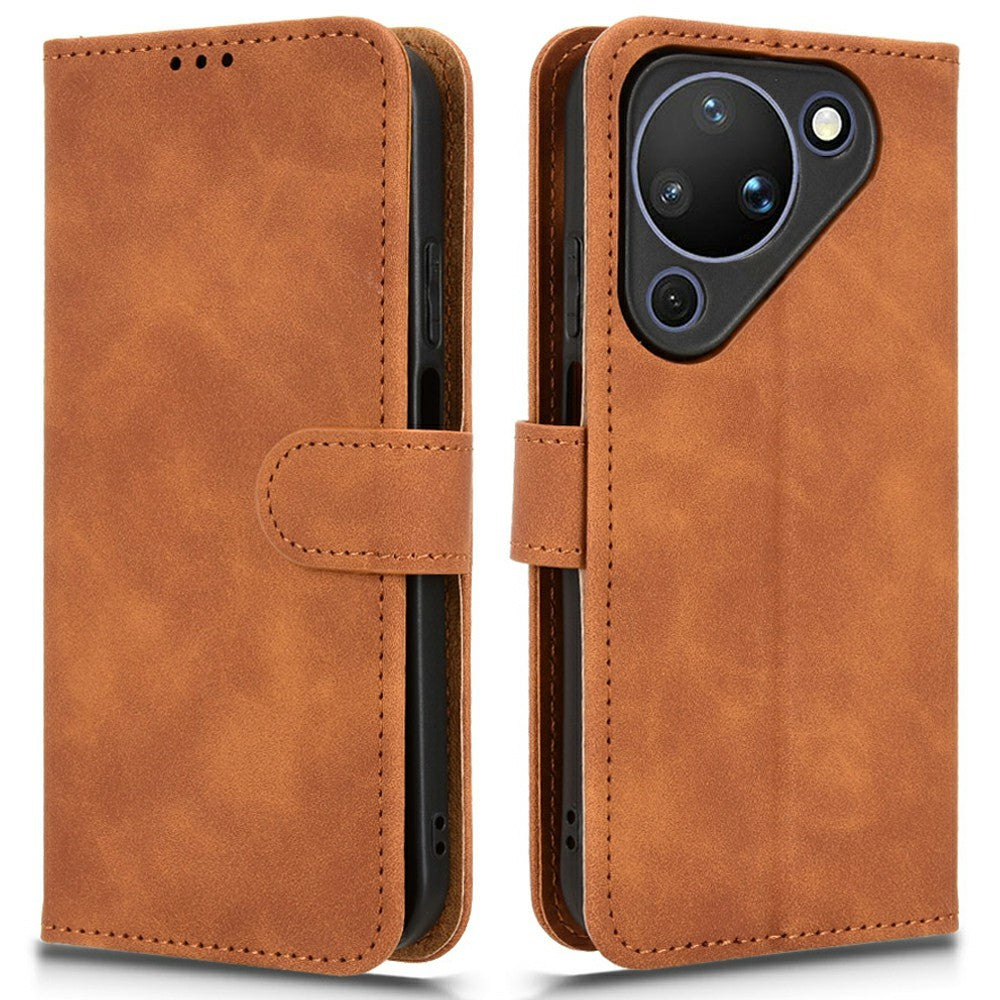 For Huawei Pura 90 Leather Case Skin Feel Anti Drop Wallet Stand Flip Phone Cover