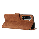 For Xiaomi Poco C85x 5G / Redmi A7 Pro 4G (171.56mm) Stand Case Imprinted Lines Leather Phone Cover