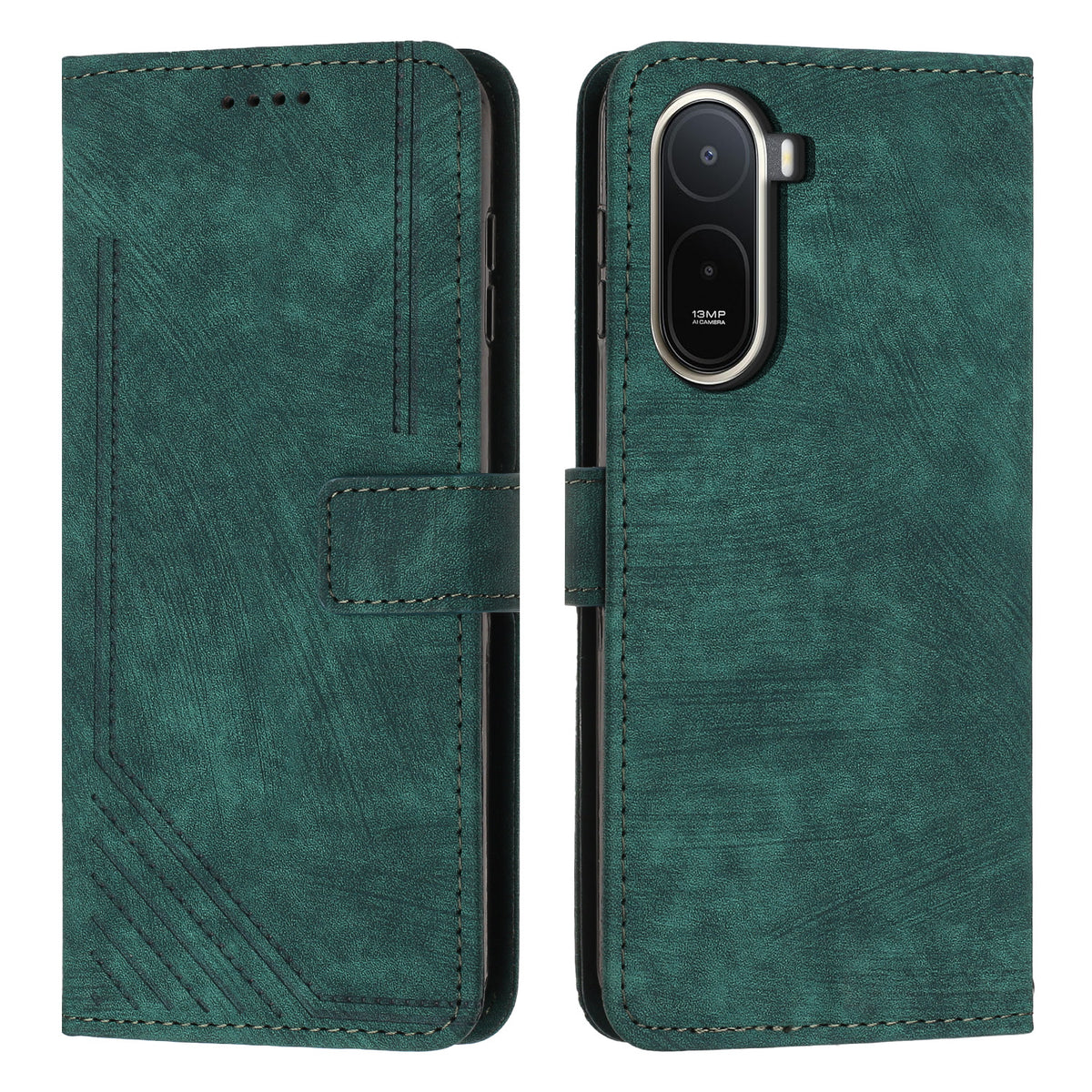 For Xiaomi Poco C85x 5G / Redmi A7 Pro 4G (171.56mm) Stand Case Imprinted Lines Leather Phone Cover