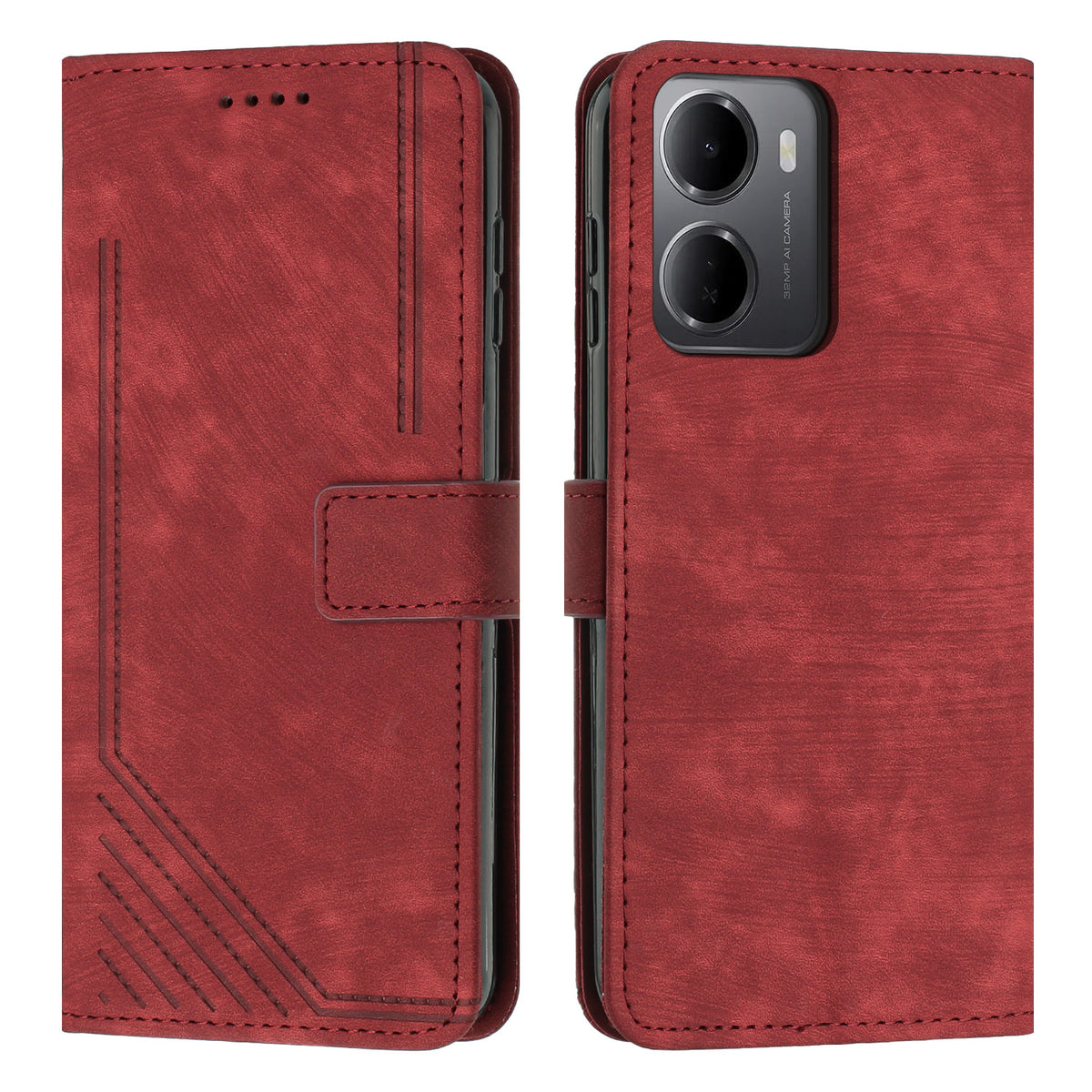 For Xiaomi Redmi 15a 5G Stand Case Imprinted Lines Leather Phone Cover