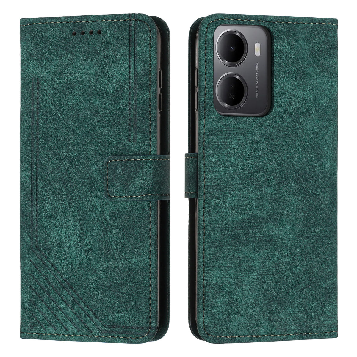 For Xiaomi Redmi 15a 5G Stand Case Imprinted Lines Leather Phone Cover