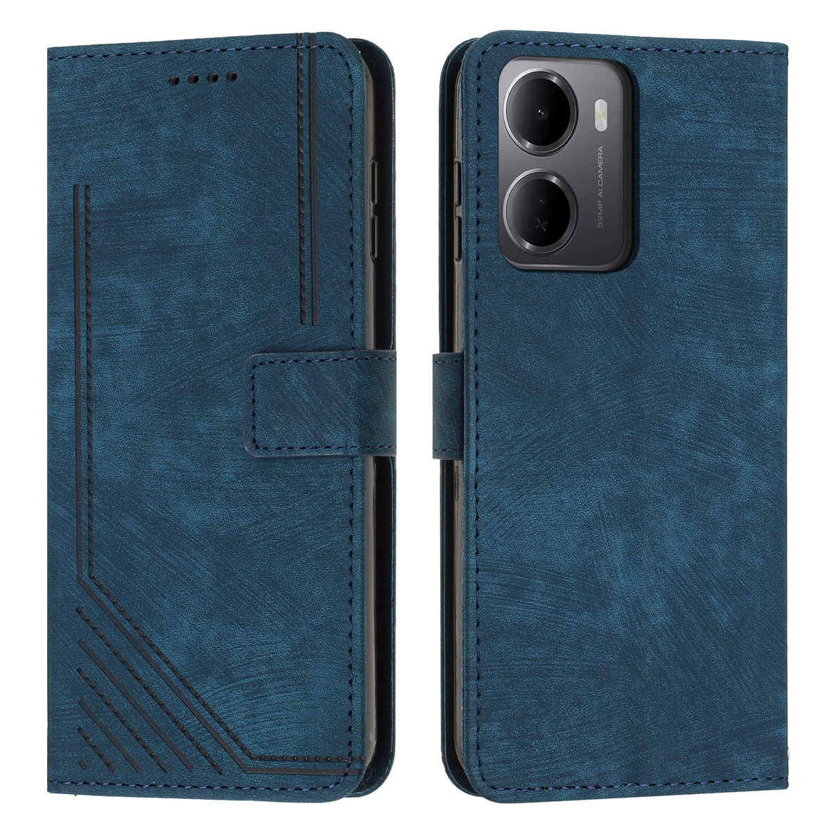 For Xiaomi Redmi 15a 5G Stand Case Imprinted Lines Leather Phone Cover