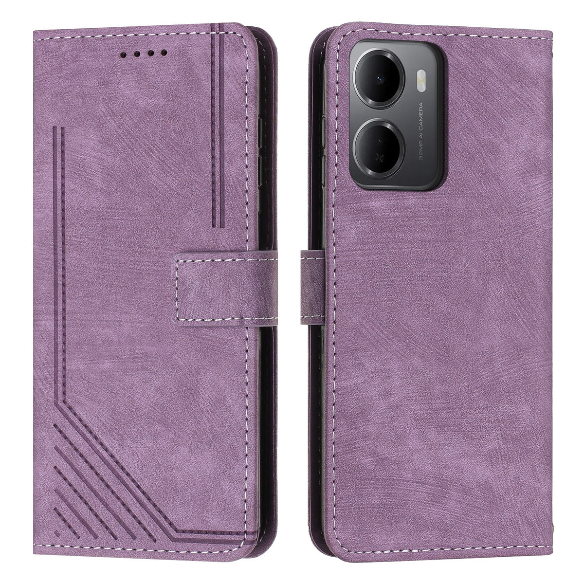 For Xiaomi Redmi 15a 5G Stand Case Imprinted Lines Leather Phone Cover