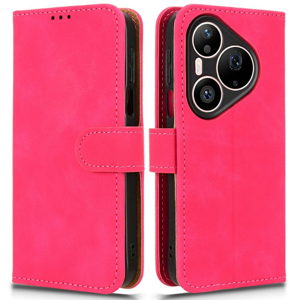 For Huawei Pura 90 Pro Max Leather Case Skin Feel Anti Drop Wallet Stand Flip Phone Cover