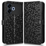 For Oppo F33 Pro 5G Wallet Case Dot Pattern Imprint PU Leather Phone Cover with Wrist Strap
