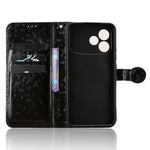 For Oppo F33 Pro 5G Wallet Case Dot Pattern Imprint PU Leather Phone Cover with Wrist Strap