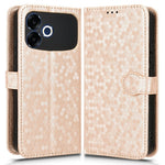For Oppo F33 Pro 5G Wallet Case Dot Pattern Imprint PU Leather Phone Cover with Wrist Strap