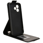 For Oppo F33 Pro 5G Stand Case Magnetic Clasp Vertical Flip Leather Phone Cover with Card Holder- Black