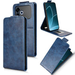 For Oppo F33 Pro 5G Stand Case Magnetic Clasp Vertical Flip Leather Phone Cover with Card Holder- Black