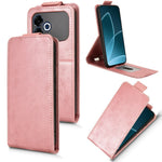For Oppo F33 Pro 5G Stand Case Magnetic Clasp Vertical Flip Leather Phone Cover with Card Holder- Black