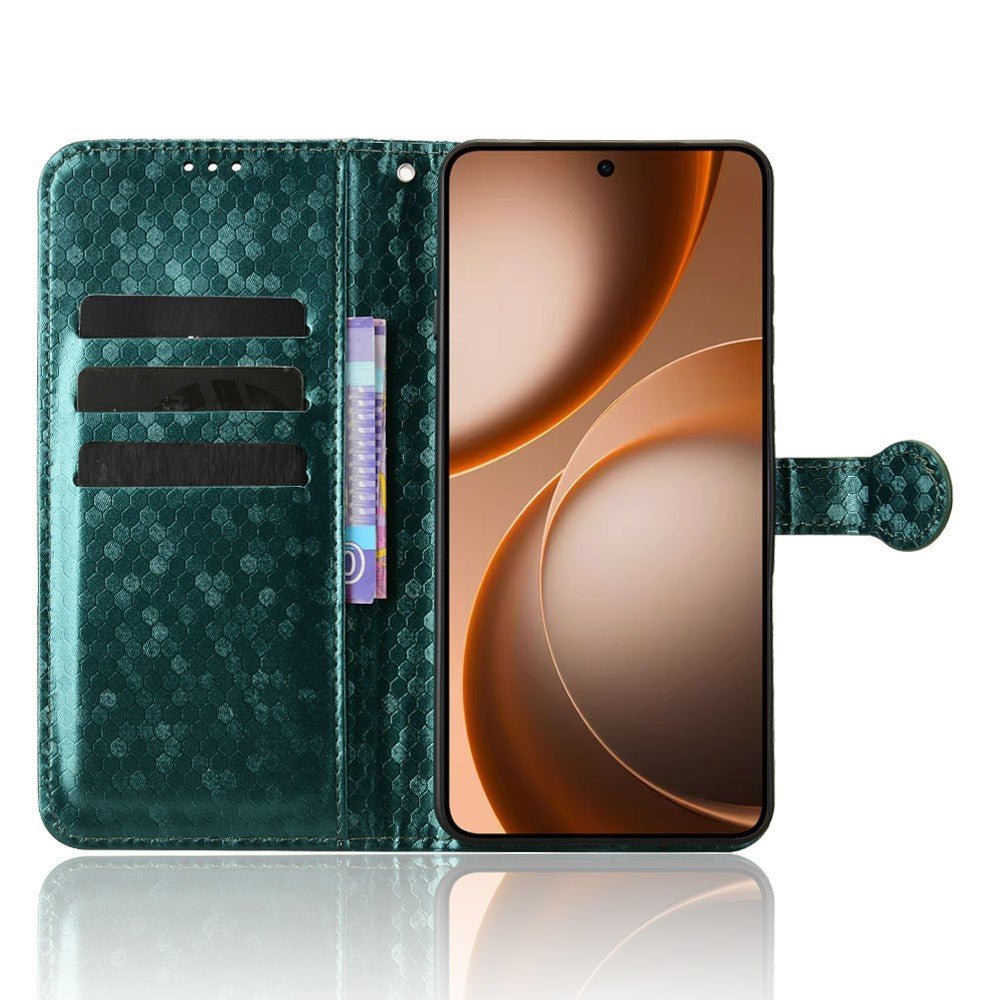 For Oppo Find X9 Ultra 5G Wallet Case Dot Pattern Imprint PU Leather Phone Cover with Wrist Strap