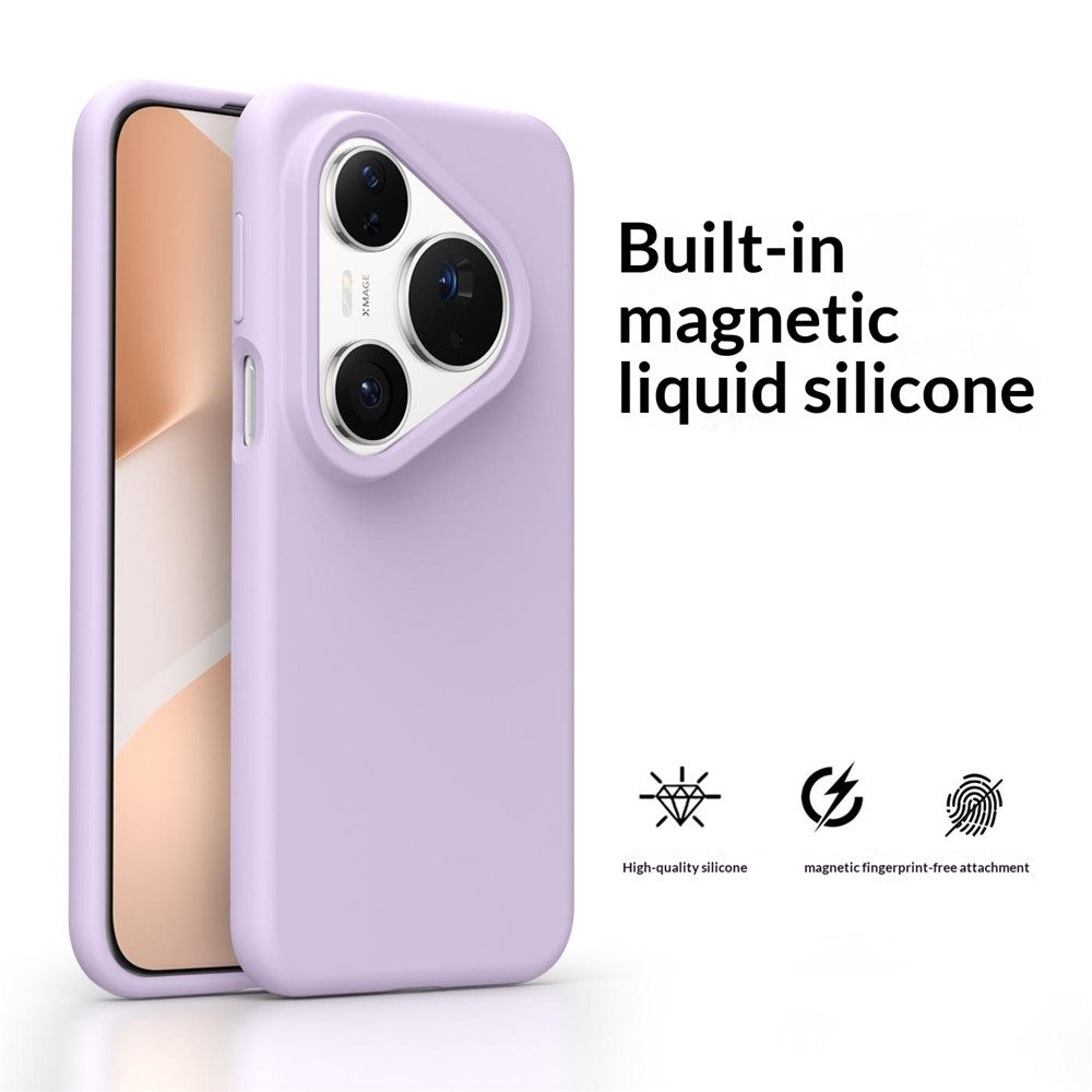 For Huawei Pura 70 Magnetic Case Skin-friendly Liquid Silicone + PC Phone Cover