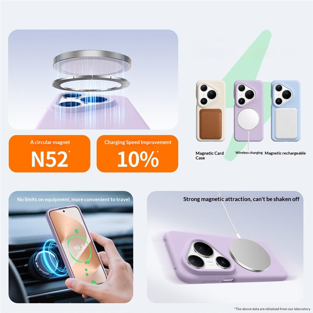 Magnetic Case For Huawei Pura 70 Pro  /  70 Pro+ Skin-friendly Liquid Silicone + PC Phone Cover
