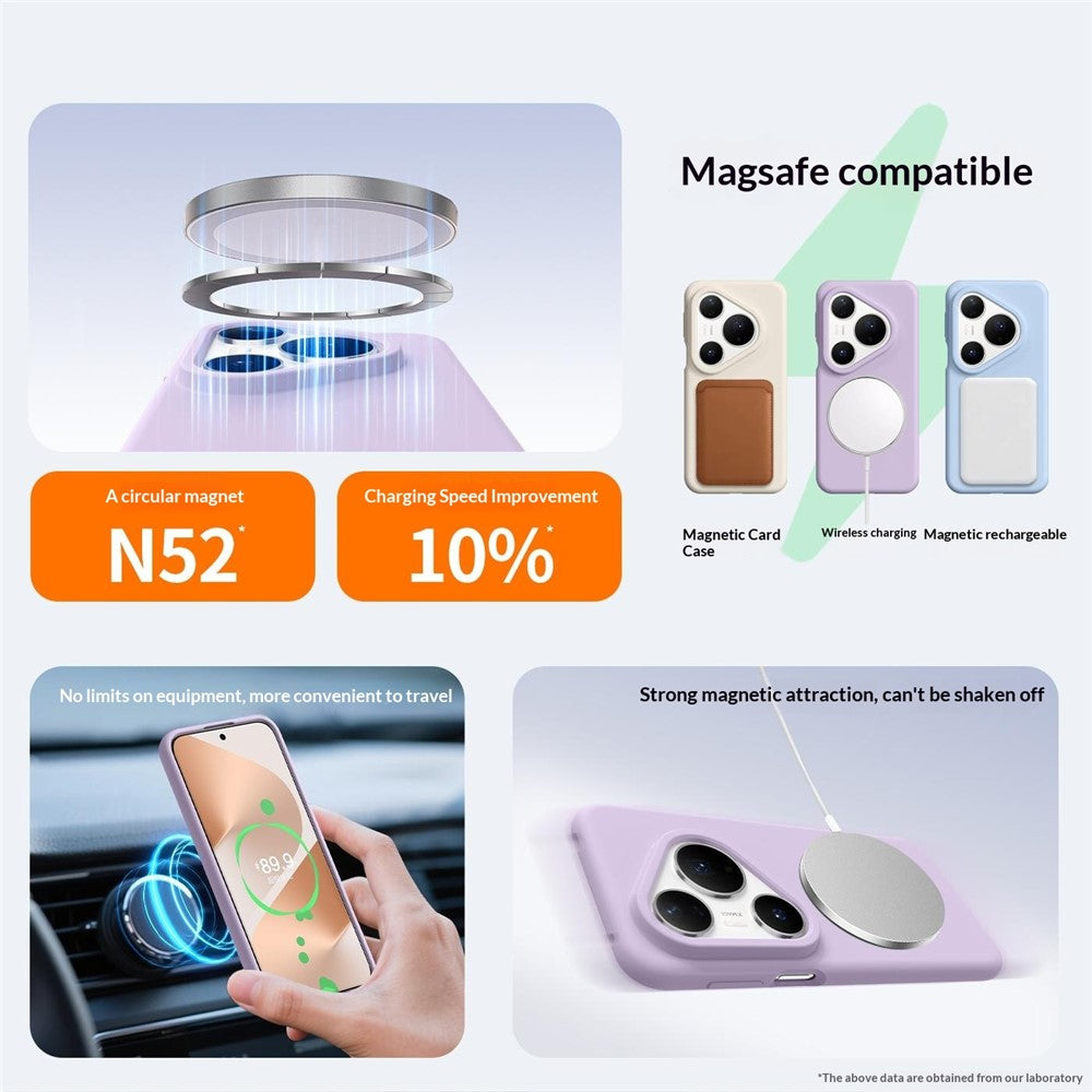 Magnetic Case For Huawei Pura 80 Pro  /  80 Pro+ Skin-friendly Liquid Silicone + PC Phone Cover