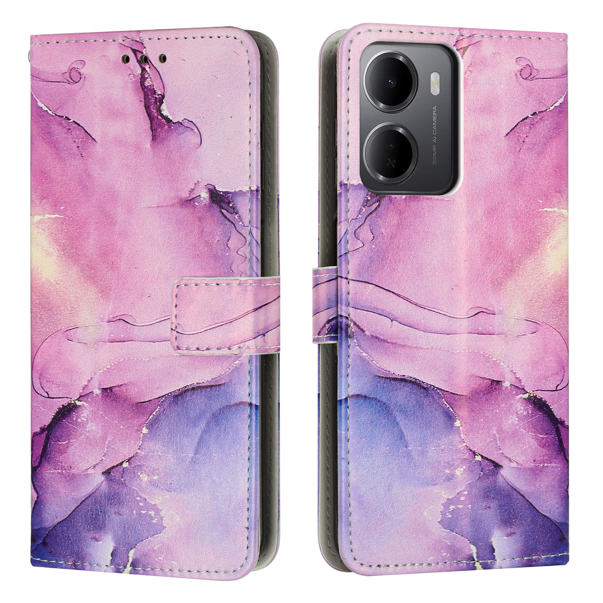 For Xiaomi Redmi 15a 5G Stand Case Marble Pattern PU Leather Wallet Phone Cover