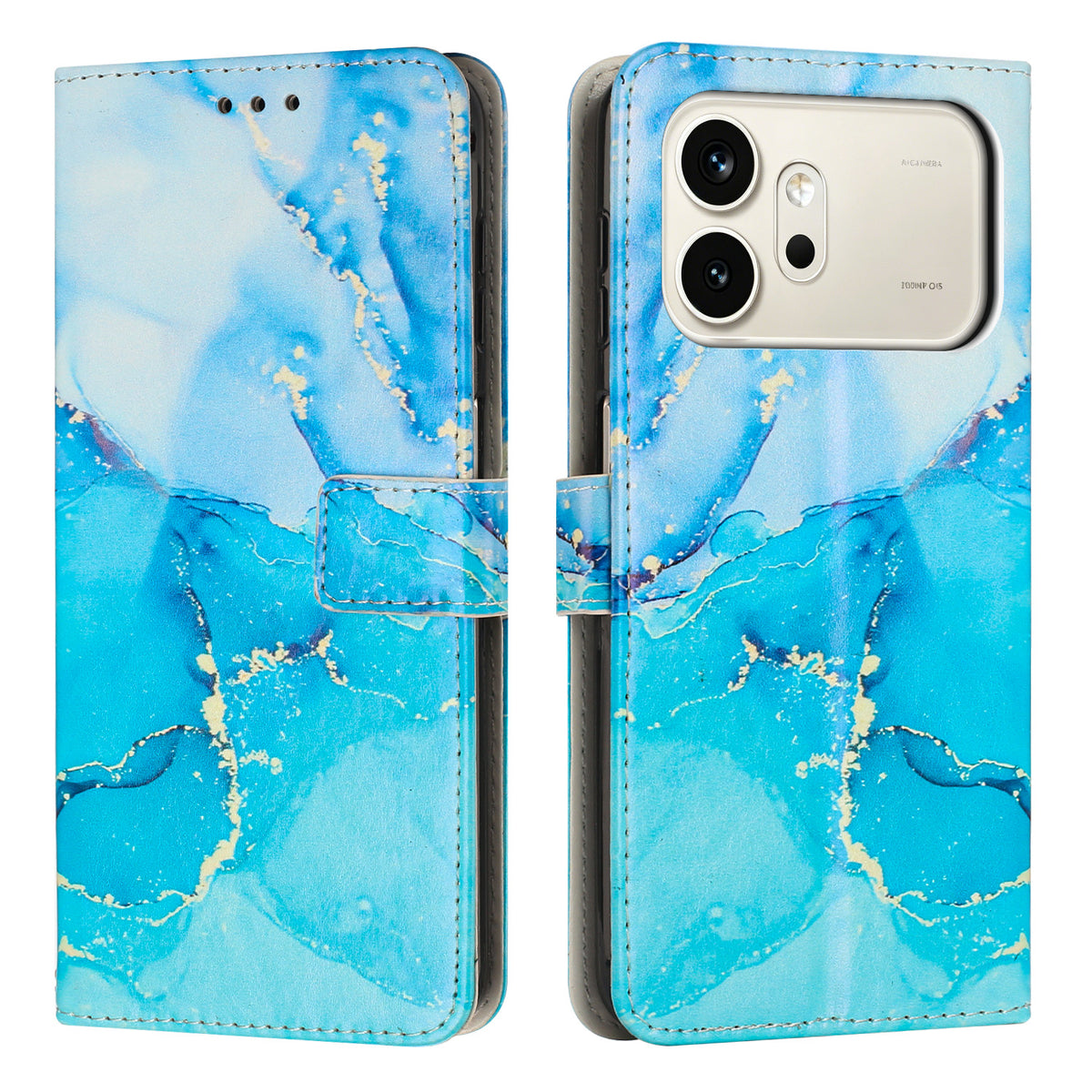 For Honor 600 5G / Honor 600 Pro 5G Stand Case Marble Pattern PU Leather Wallet Phone Cover