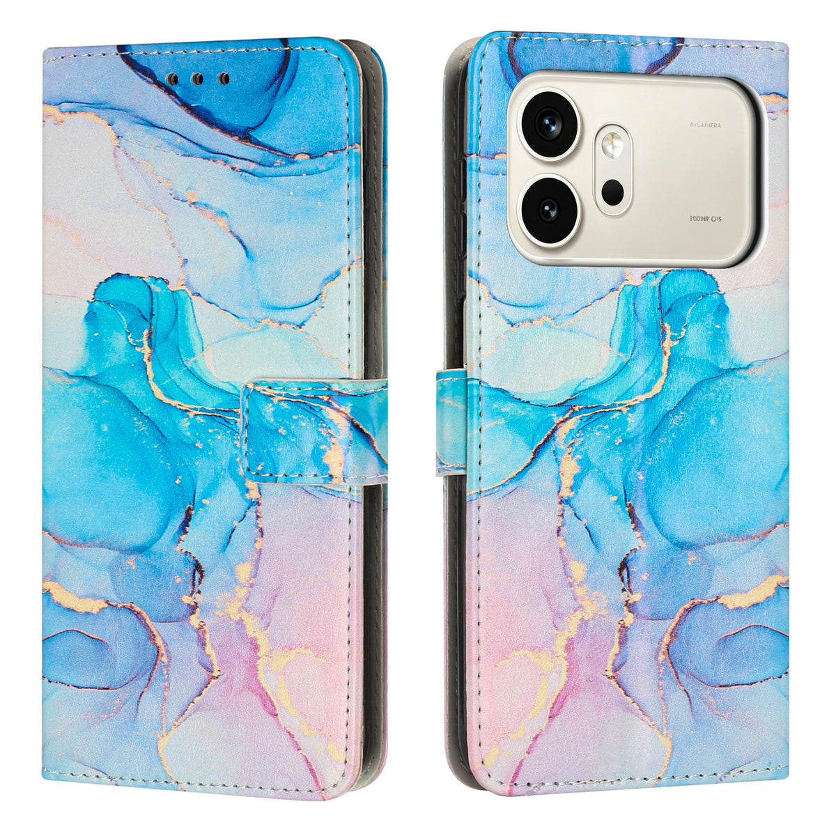 For Honor 600 5G / Honor 600 Pro 5G Stand Case Marble Pattern PU Leather Wallet Phone Cover
